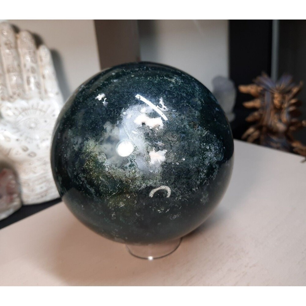 2.31 Lb Moss Agate Crystal Sphere